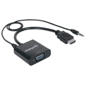   مانهاتن - محول HDMI إلى VGA مع منفذ صوت ودعم 1080p    