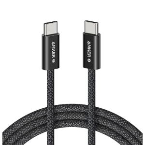   انكر - كيبل شحن قماشي 240 واط - اسود    