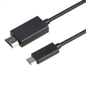   محول كيبل من الالومنيوم المماتز بتقنية HDMI مع منفذ USB-C (متوافق مع ثاندر بولت) 60Hz@4k مقاس 6 قدم, اسود    