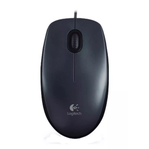   Logitech Wired Mouse M90 features a sleek and comfortable design.    