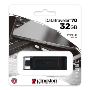   kingston 32GB USB-C 3.2 Gen 1 DataTraveler 70, DT70/32GB    