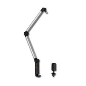   Fit Gear - 360° Adjustable Professional Microphone Stand with Spring System, Foldable Design, and Cable Management.    