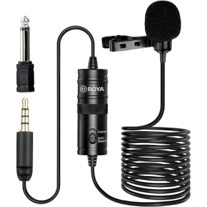   BOYA - Omnidirectional Microphone with Advanced Noise Reduction Technology and a Cable Length of 6 Meters BY-M1    