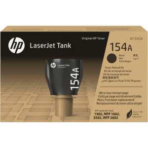   طقم إعادة تعبئة خزان الحبر الأسود الأصلي لطابعات LaserJet HP 154A (W1540A)    