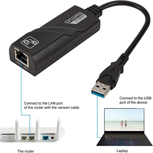   Adapter Usb 3.0 To Gigabit Ethernet Rj45 Lan 10/100/1000Mbps Ethernet    