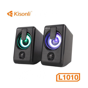   Kisonli L-1010 stereo speakers with music player and wired LED lights    